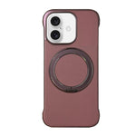 Frameless Leather-Skin PC MagSafe Holder Phone Case, For iPhone 17 Pro Max, For iPhone 17 Pro, For iPhone 17, For iPhone Air, For iPhone 16 Pro Max, For iPhone 16 Pro