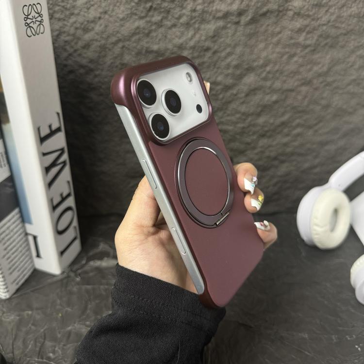 Frameless Leather-Skin PC MagSafe Holder Phone Case, For iPhone 13, For iPhone 12, For iPhone 12 Pro Max, For iPhone 12 Pro, For iPhone 11 Pro Max, For iPhone 11