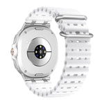 Ocean Breathable Holes Silver Ring Buckle Silicone Watch Band, For Samsung Galaxy Watch8 / Watch8 Classic