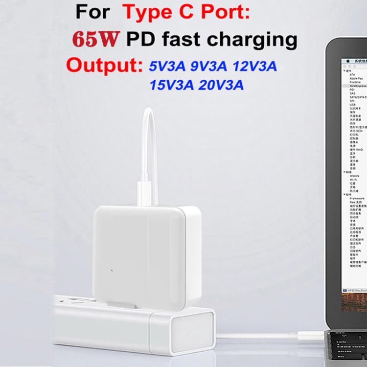 TE-PD65 GaN PD 65W + QC4.0 USB Fully Compatible Protocol Charger ，EU Plug
