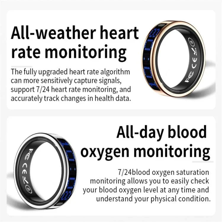 SR16 SIZE 12 Smart Ring, Support Heart Rate / Blood Oxygen / Sleep Monitoring / Multiple Sports Modes