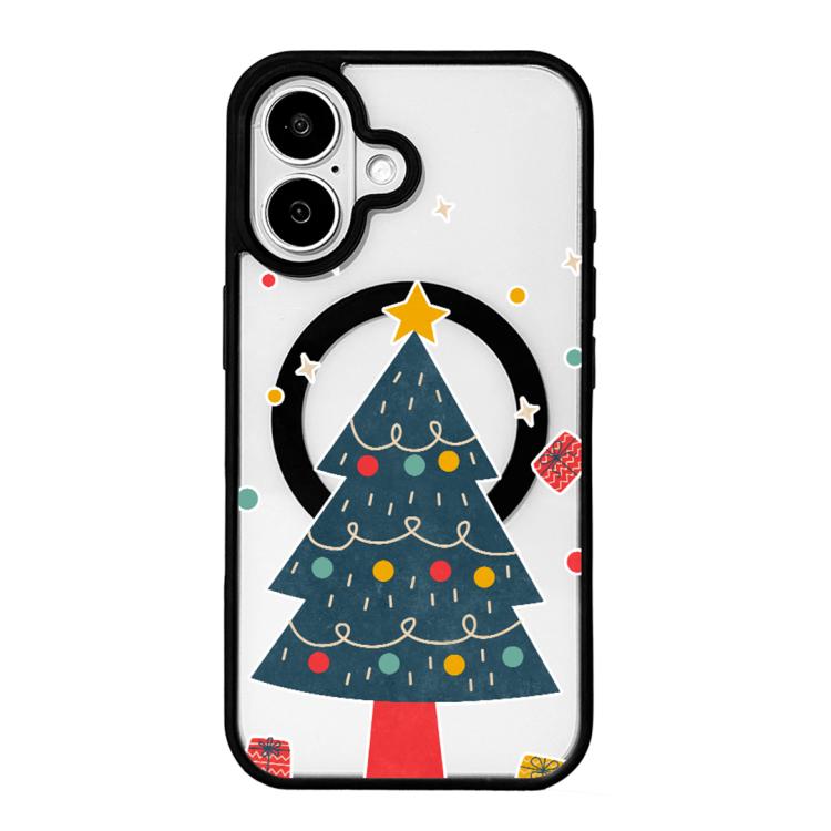 Christmas Series Strong Magnetic Painted Black Edge Phone Case, For iPhone 17 Pro Max, For iPhone 17 Pro, For iPhone 17