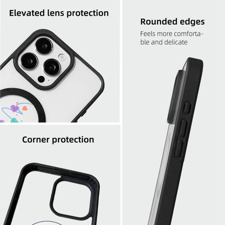 Christmas Series Strong Magnetic Painted Black Edge Phone Case, For  iPhone 15 Pro Max, For  iPhone 15 Pro