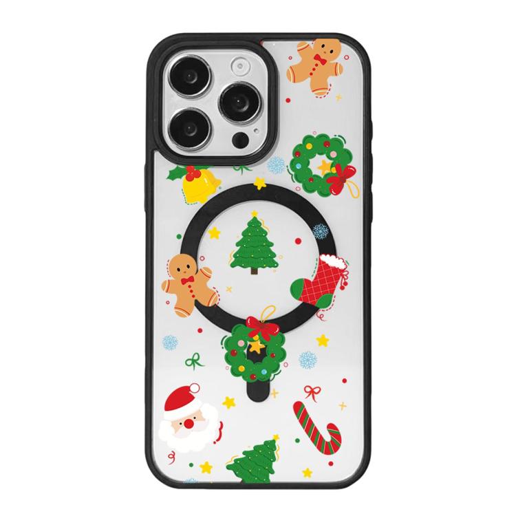 Christmas Series Strong Magnetic Painted Black Edge Phone Case, For  iPhone 15 Pro Max, For  iPhone 15 Pro