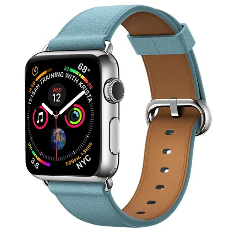 クラシックボタンレザーリストストラップウォッチバンド Apple Watch Series 3 & 2 & 1 38mm用