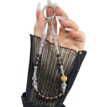 Drilled Floral Crystal Star Necklace, Pink, Green, Blue, Black