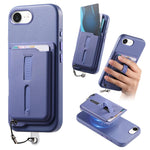 Detachable Magnetic Card Bag Phone Case with Finger Ring Grip & Anti-loss Rope, For iPhone 17e / 16e, For iPhone 17 Pro Max, For iPhone 17 Pro, For iPhone 17, For iPhone Air, For iPhone 16 Plus