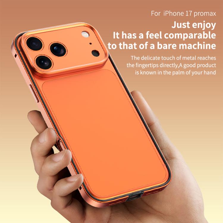 Aluminum Alloy Hybrid Silicone Edge Thin Cooling Phone Frame Case with Metal Lens Frame, For iPhone 17 Pro Max, For iPhone 17 Pro
