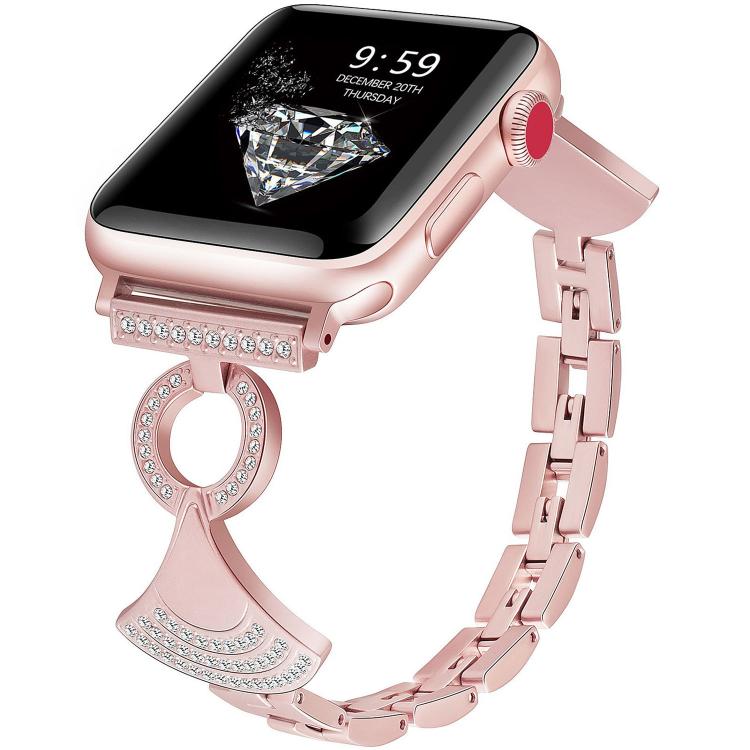 Shell-Inlaid Diamond  Metal Watch Band, For Apple Watch 46mm / 49mm / 45mm / 44mm, For Apple Watch 42mm / 41mm / 40mm / 38mm