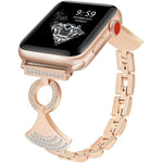 Shell-Inlaid Diamond  Metal Watch Band, For Apple Watch 46mm / 49mm / 45mm / 44mm, For Apple Watch 42mm / 41mm / 40mm / 38mm