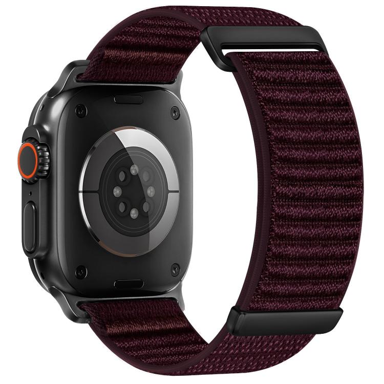 Two-section Mountain Pattern Hook And Loop Fastener Nylon Watch Band, For Apple Watch 46mm / 49mm / 45mm / 44mm, For Apple Watch 42mm / 41mm / 40mm / 38mm