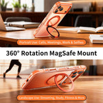 Vacuum-Sealed Transparent Airbag Magnetic Rotation Holder Acrylic Phone Case, For iPhone 17 Pro Max, For iPhone 17 Pro, For iPhone 17
