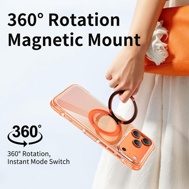 Vacuum-Sealed Transparent Airbag Magnetic Rotation Holder Acrylic Phone Case, For iPhone 17 Pro Max, For iPhone 17 Pro, For iPhone 17