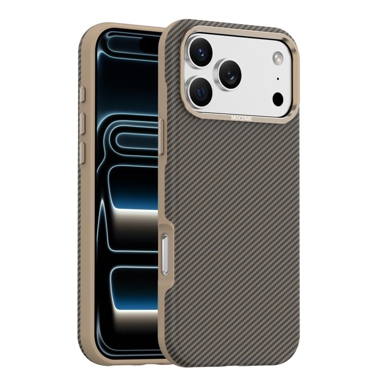 Mocome Kevlar Carbon Fiber Texture Magnetic Shockproof Phone Case, For iPhone 17 Pro Max