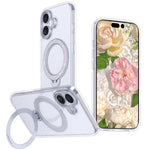 Starry Glitter Magnetic Holder Phone Case, For iPhone 17 Pro Max, For iPhone 17 Pro, For iPhone 17