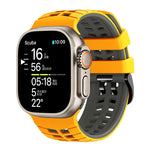 Double Holes Two Color Tire Texture Silicone Watch Band, For Apple Watch 49mm / 46mm / 45mm / 44mm