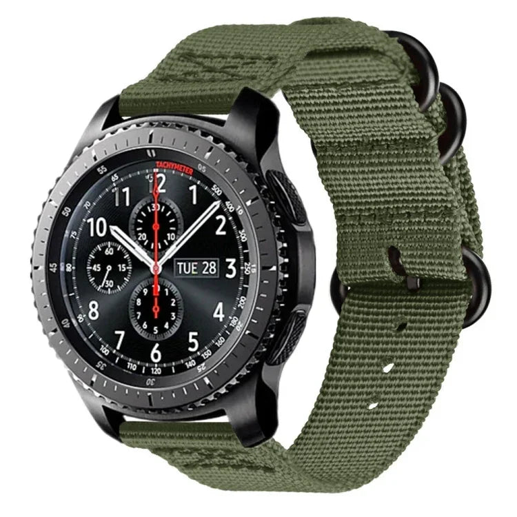 For Samsung Galaxy Watch Active 22mm / S3 Nylon Three-ring Strap, For Samsung Galaxy Watch Active 2 22mm / Gear S3