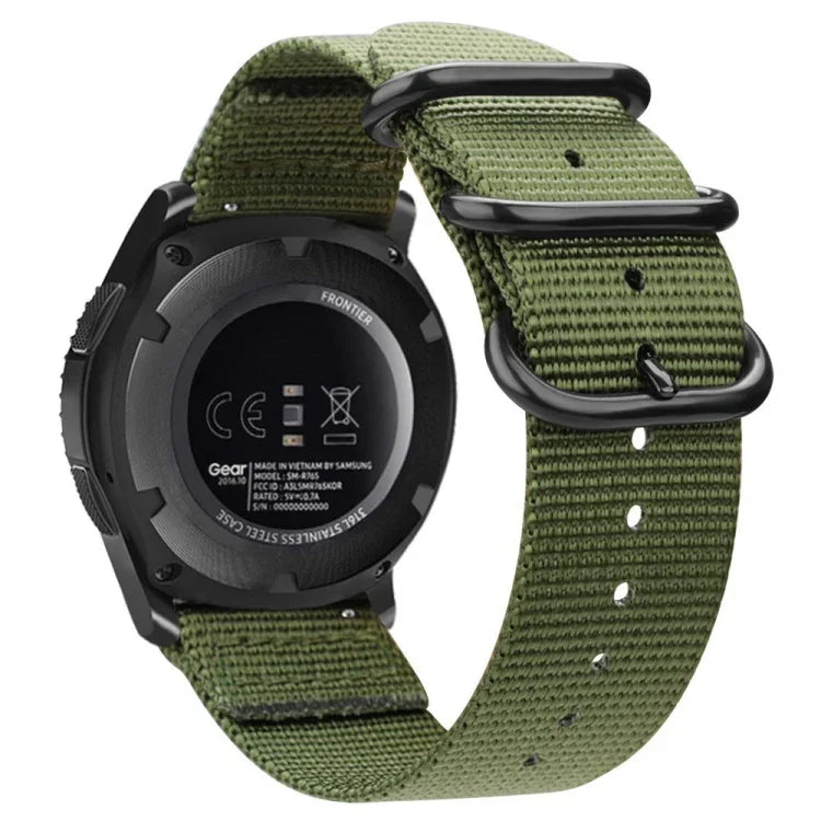 For Samsung Galaxy Watch Active 20mm S3 Nylon Three-ring Strap, For Samsung Galaxy Watch Active 2 20mm / Gear S3