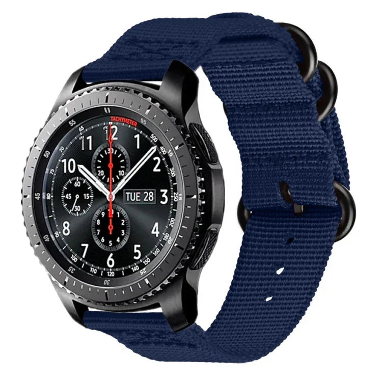 For Samsung Galaxy Watch Active 20mm S3 Nylon Three-ring Strap, For Samsung Galaxy Watch Active 2 20mm / Gear S3