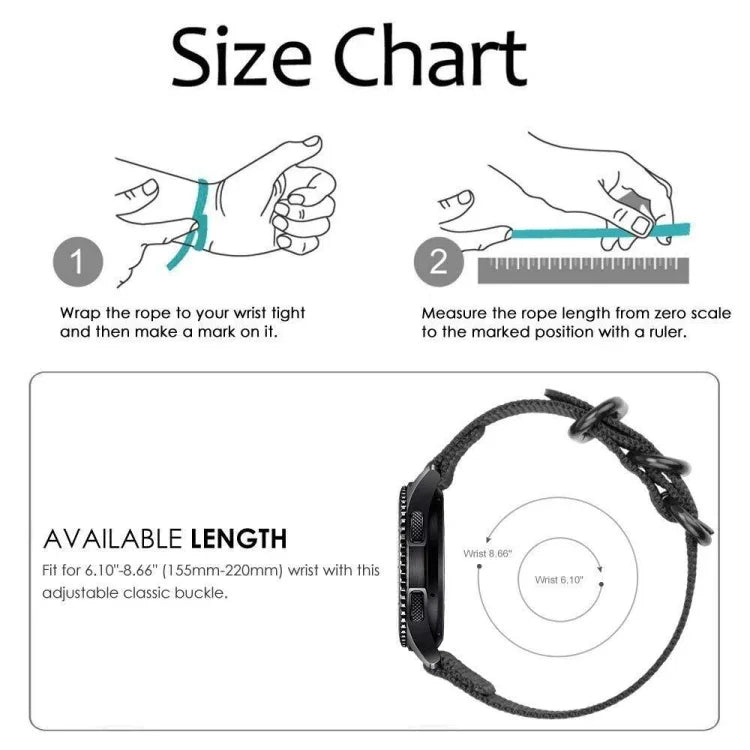 For Samsung Galaxy Watch Active 20mm S3 Nylon Three-ring Strap, For Samsung Galaxy Watch Active 2 20mm / Gear S3