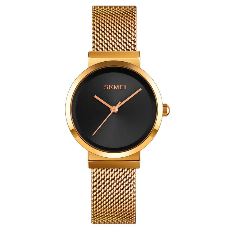 Skmei 1595 Fashion Elegant Scale Free Steel Mesh Belt Women's Watch Waterproof Business Student Quartz Watch Female