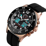 SKMEI 1538 Multi-Function Time Large Dial Steel Belt Men  Casual Sports Electronic Watch