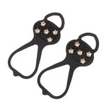 1 Pair Gourd Shape Rubber 5 Teeth Ice Claw Outdoor Non-slip Shoes Covers for Ice Snow Ground
