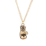 Punk Retro Mini Boxing Glove Necklace, gold, silver