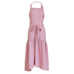 Cotton Linen Fishtail Long Slim Fit Apron Florist Manicure Shop Overalls