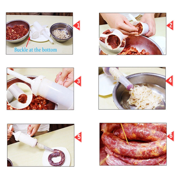 2 PCS Sausage Machine Meat Stuffer Filler Hand Operated Salami Maker, 12x17x19cm