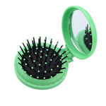 10 PCS Portable Round Pocket Small Size Travel Massage Folding Comb Hair Brush, Random Color