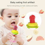 Baby Nipple Fresh Food Fruit Milk Feeding Bottles Learn Feeding Drinking Handle Teething Pacifier with Bell, S