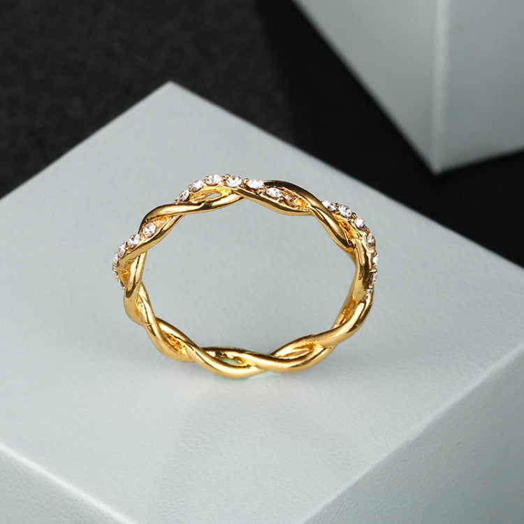 Woman Classical Cubic Zirconia Twist Shape Ring, gold, rose gold, sliver