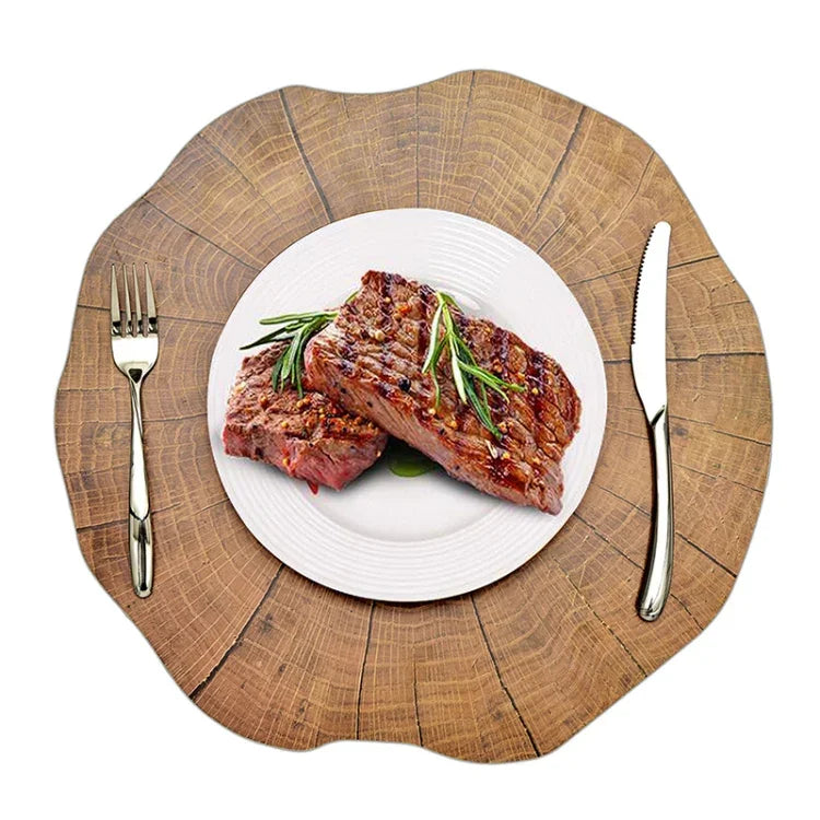 2 PCS Wood Placement Table Mats Tableware Pad Lotus Shape Tea Cup Bowl Decoration, Table Mats 1