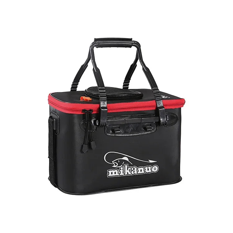 Thickened Multifunctional Folding Live Fish Box Fishing Bucket, 35 cm (with Handle without Side Pockets)