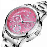 FNGEEN 4006 Ladies Quartz Watch Fashion Luminous Date Display Watch, Gold Blue Surface, Gold Black Surface, Gold Golden Surface, Gold White Surface, White Steel Blue Surface, White Steel Green Surface, White Steel Black Surface, White Steel White Surfa...