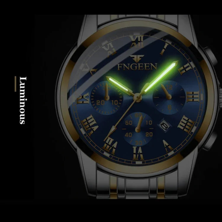 FNGEEN 4006 Ladies Quartz Watch Fashion Luminous Date Display Watch, Gold Blue Surface, Gold Black Surface, Gold Golden Surface, Gold White Surface, White Steel Blue Surface, White Steel Green Surface, White Steel Black Surface, White Steel White Surfa...