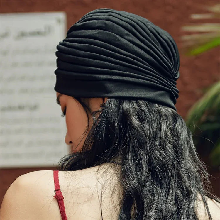 Holiday Stretchy Turban Head Wrap Band Sleep Hat Ear Cap