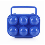 Portable Handle 6 Eggs Plastic Container Egg Storage Box Case, 6 Eggs Green, 6 Eggs Orange, 6 Eggs Blue