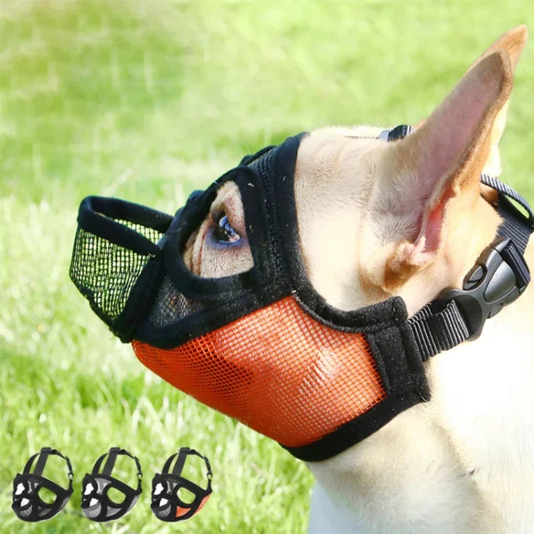Pet Bulldog Mouth Cover Mask Pet Supplies，Full Net Cover Version, XXS, XS, S, M, L