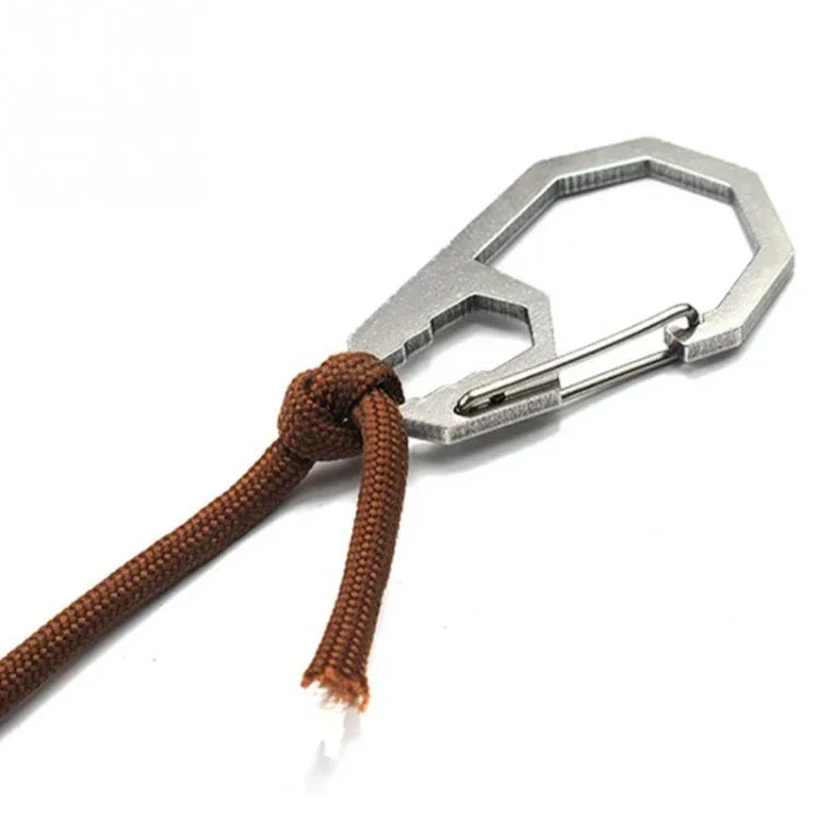 EDC Outdoor Camping Tool Outer Hex Spanner Carabiner Stainless Steel Climbing Buckle Multi-Function Keychain Hanging Buckle