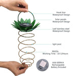 30 LEDs Outdoor Iron Pineapple String Solar Lantern Telescopic Chandelier Modern Porch Light, 30 LEDs