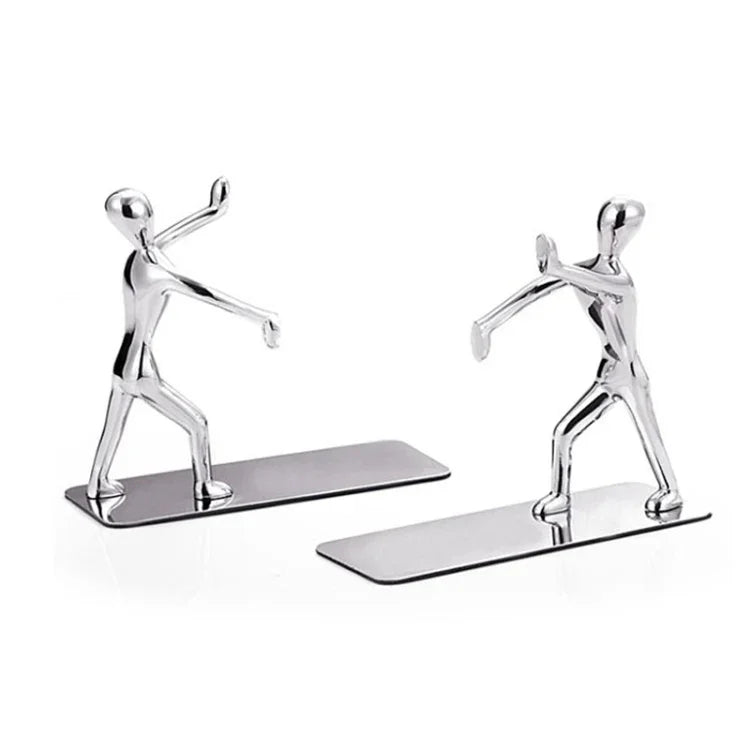 1 Pair Book Holder Humanoid Figure Non-Skid Art Desk Organizer Bookshelf Office Study Decoration, Non-Skid Art Desk Organizer