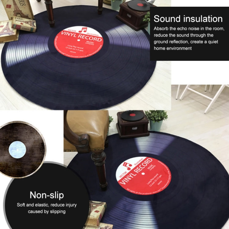 Creative Retro 3D DVR Record Carpet Round CD Floor Mat Home Decor Living Room Kid Bedroom Decoration  Rug,, Diameter 60cm, Diameter 80cm, Diameter 100cm, Diameter 120cm, Diameter 160cm, Diameter 180cm