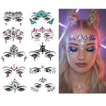 3 PCS  Forehead Green Masquerade Makeup Acrylic Face Sticker, YT-46, YT-47, YT-48, YT-49, YT-50, YT-51, YT-52, YT-53-01, YT-53-02, YT-54, YT-55, YT-56, YT-57, YT-59, YT-60, YT-61, YT-65, YT-66, YT-67, YT-68, YT-69