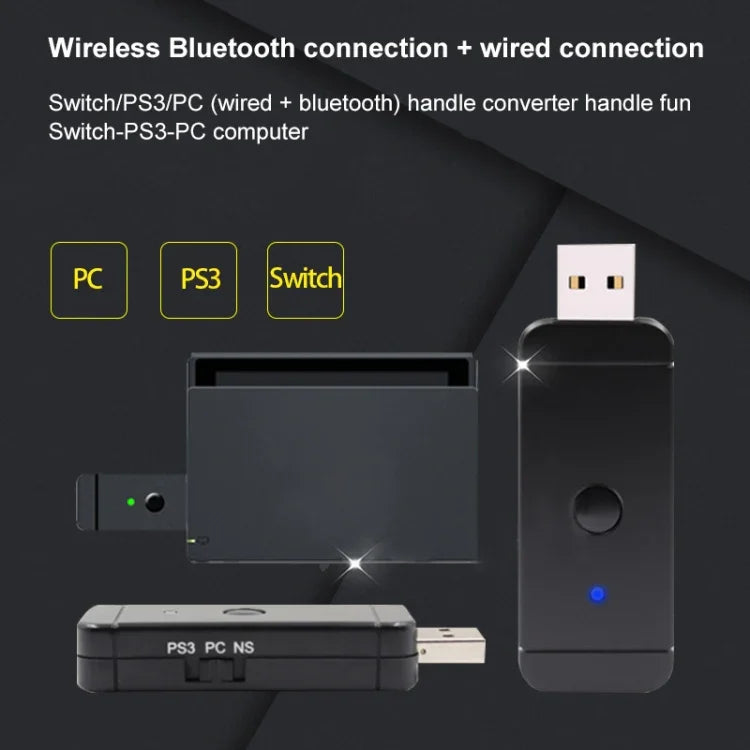 JYS-130 Wireless Bluetooth Gamepad Converter Adapter For PS3 / Switch / PC, For PS3 / Switch / PC