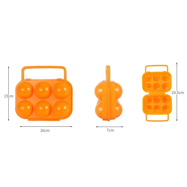 6 Grid Outdoor Portable Egg Protection Box, Random Color Delivery
