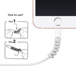 4pcs Spiral Style Silicone Data Cable Protective Cover Anti-wire Break Winder
