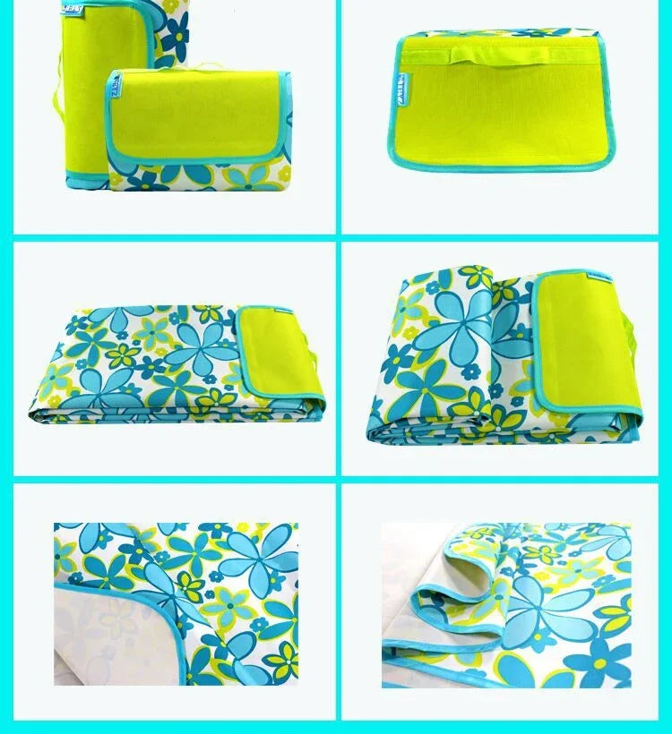 600D Oxford Cloth Outdoor Picnic Mat Picnic Cloth Waterproof Mats Spring Travel Beach Mat, 150*120, 150*180 PE Red Grid