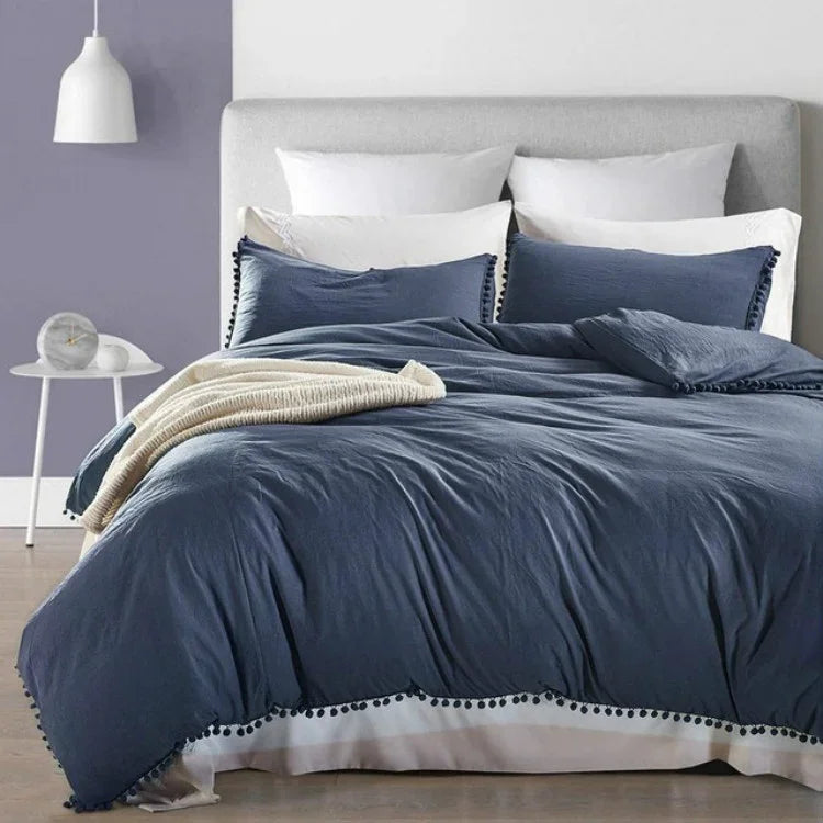 Princess Bedding Sets With Washed Ball Decorative Microfiber Fabric Cover Pillowcase, Twin（One Pillowcase and One Quilt）, Queen（Two Pillowcase and One Quilt）, King（Two Pillowcase and One Quilt）